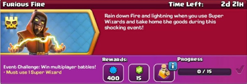 clash of clan furious fire reward