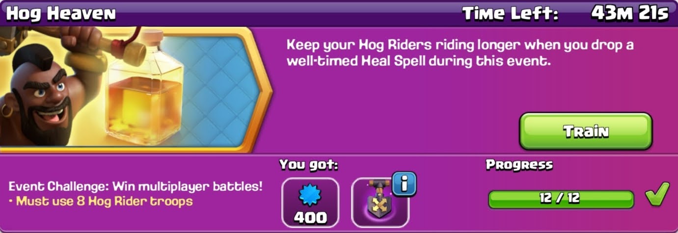 clash of clan hog heaven reward