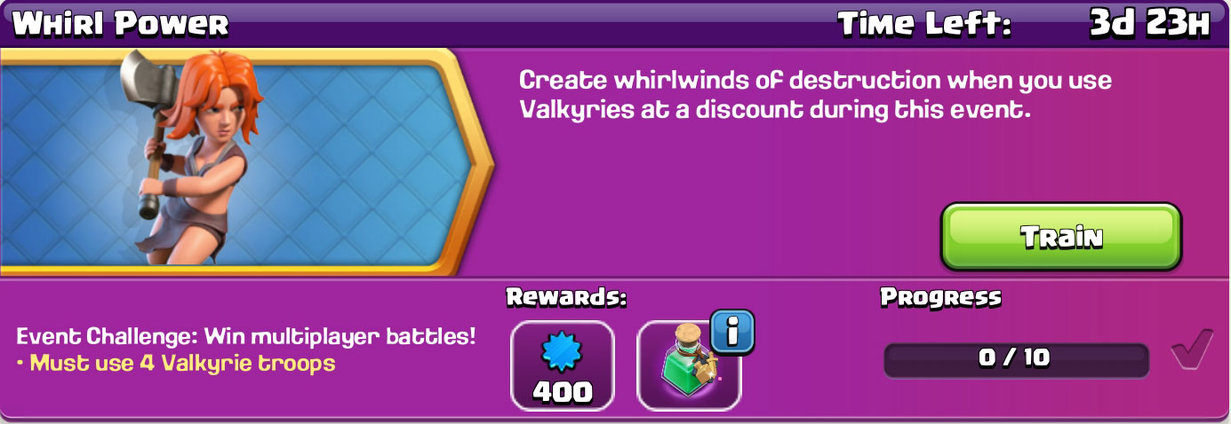 clash of clan Whirl Power reward