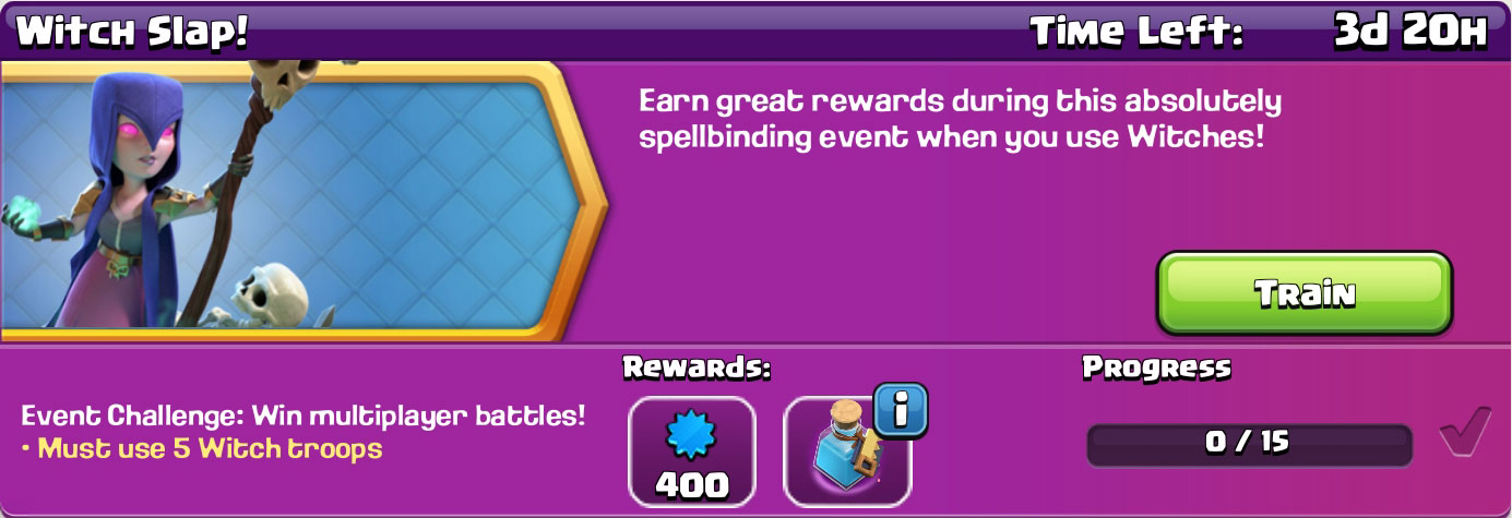 clash of clan Witch Slap reward