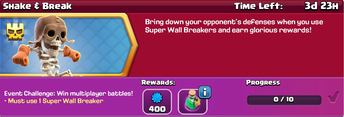 clash of clan shake & break reward